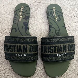 Christian Dior Dway Slide Khaki (Green) Sz 39.5 (9.5)